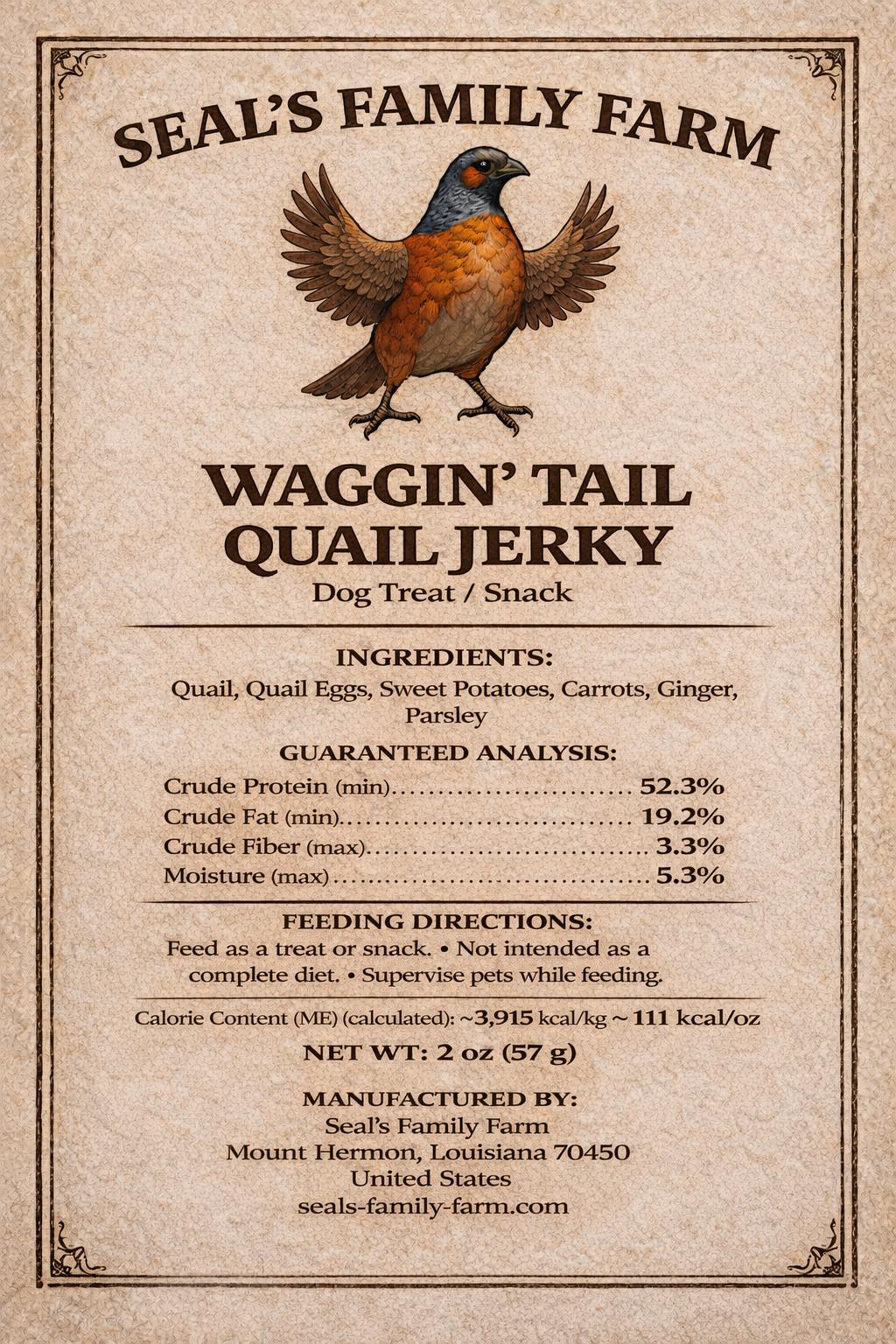 Waggin' Tail Quail Jerky